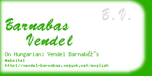 barnabas vendel business card